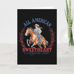 Carte Toutes Américaines Western Sweetheart Cowgirls Clu