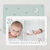 Carte toutes les étoiles dans le ciel-menthe (Devant / Derrière)