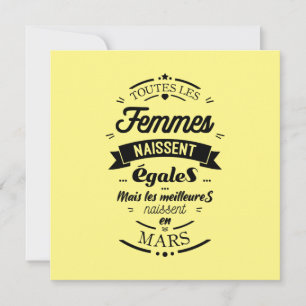 Carte Toutes les femmes naissent égales - Mars