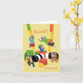 Carte Toutou Folichon Aire de Jeux Roar Vous avez Quatre (Fleur jaune)