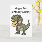 Carte tr rex mordant le numéro 2 (Fleur jaune)