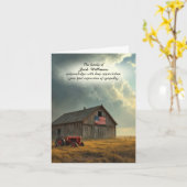 Carte Tracteur agricole et grange pour Merci de sympathi (Fleur jaune)