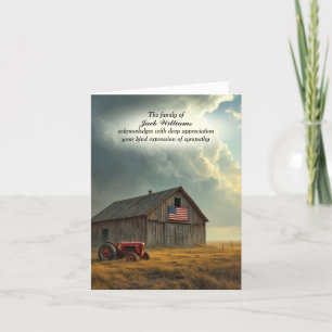 Carte Tracteur agricole et grange pour Merci de sympathi