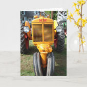 Carte Tracteur antique (Fleur jaune)