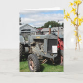 Carte Tracteur antique (Fleur jaune)