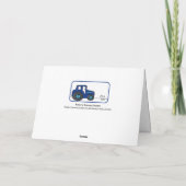 Carte tracteur bleu & chien 2e anniversaire (Dos)