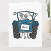 Carte Tracteur bleu personnalisé Pays Barne Mariage rust (Devant)