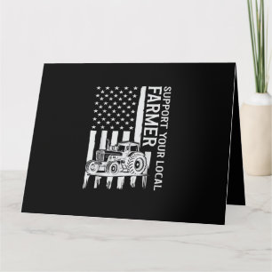 Carte Tracteur d'agriculture patriote Drapeau USA Fête d