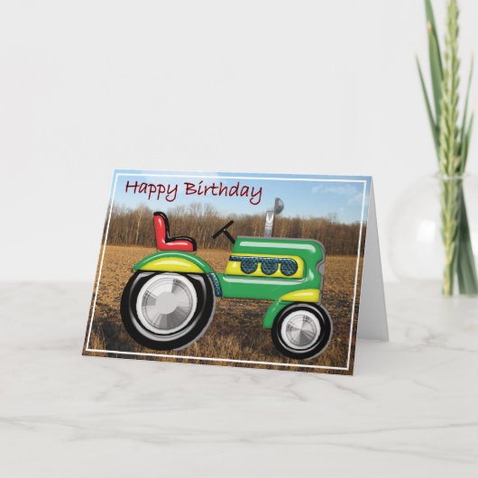 Carte Tracteur Terriffic dans le champ Anniversaire (Devant)
