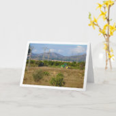 Carte Tracteur vert dans Green Fields, Valence, Espagne (Fleur jaune)