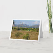 Carte Tracteur vert dans Green Fields, Valence, Espagne (Devant)