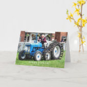 Carte TRACTEURS vintages (Fleur jaune)