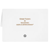 Carte TRACTEURS vintages (Dos Horizontal)