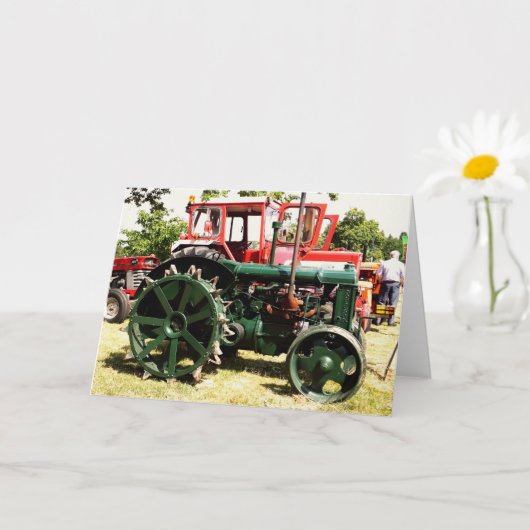 Carte TRACTEURS vintages (Petite plante)