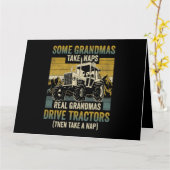 Carte Tractor Grandma Farm Cadeaux Réelles Grand-mères C (Fleur jaune)