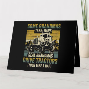 Carte Tractor Grandma Farm Cadeaux Réelles Grand-mères C