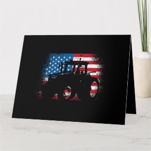 Carte Tractor USA Drapeau design pour Patriotic Farmer