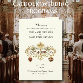 Carte Traditional Catholic Wedding Latin Mass Program