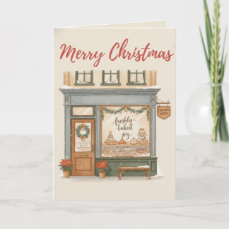 Carte Traditional Merry Christmas Bakery Card Freshly