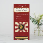 Carte Traditional RSVP Suite | Crimson & Cream Starburst (Debout devant)