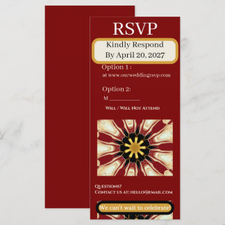 Carte Traditional RSVP Suite | Crimson & Cream Starburst