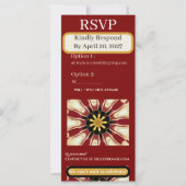 Carte Traditional RSVP Suite | Crimson & Cream Starburst (Devant)