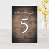 Carte traditionnelle 5e anniversaire Mariage Bois (Fleur jaune)
