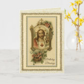 Carte traditionnelle catholique d'anniversaire Jés (Fleur jaune)