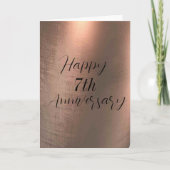 Carte traditionnelle du 7e anniversaire du cuivre (Devant)