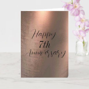 Carte traditionnelle en cuivre pour le 7e annivers