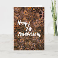 Carte traditionnelle en cuivre pour le 7e annivers