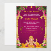 Carte traditionnelle indienne Griha Pravesh (Devant / Derrière)