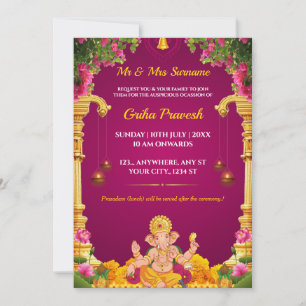 Carte traditionnelle indienne Griha Pravesh