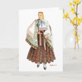 Carte traditionnelle letton de costume (Fleur jaune)