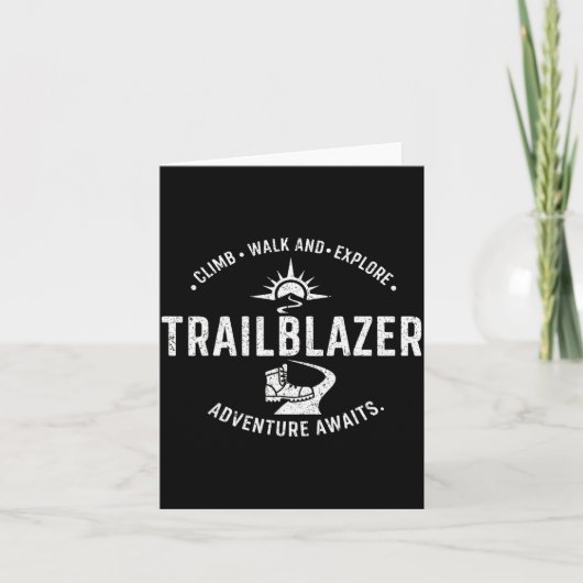 Carte Trailblazer Adventure Awaits Hiking Climb Explore (Devant)