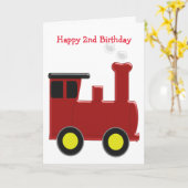 Carte Train 2e anniversaire (Fleur jaune)