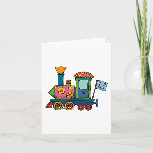 Carte Train à fleurs de jouets