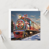 Carte Train à sucreries de Noël (Devant/Arrière en situation)
