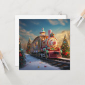 Carte Train à sucreries de Noël (Devant/Arrière en situation)