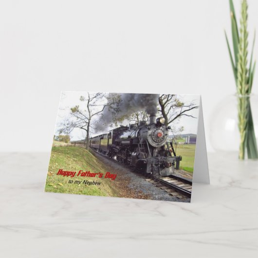 Carte Train à vapeur fête des pères pour Nephew (Devant)