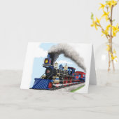 carte train à vapeur pour enfants (Fleur jaune)