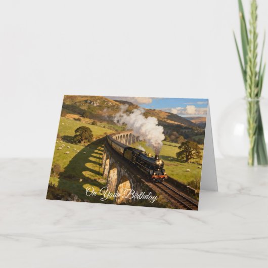 Carte Train à vapeur sur viaduc (Devant)