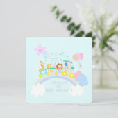 Carte Train Animaux Bleus (Debout devant)