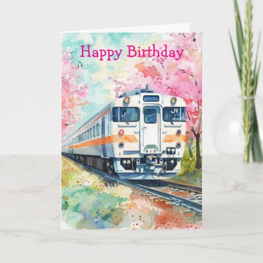 Carte Train au printemps (Devant)