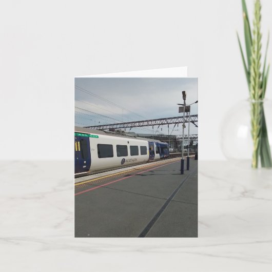 Carte Train bleu et blanc (Devant)