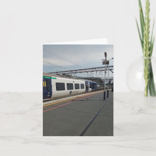 Carte Train bleu et blanc