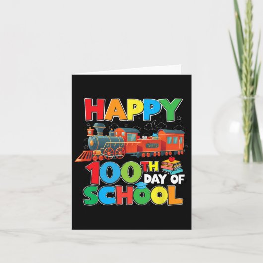 Carte Train Chemin De Fer Joyeux 100e Jour D'École Garço (Devant)