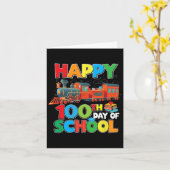 Carte Train Chemin De Fer Joyeux 100e Jour D'École Garço (Fleur jaune)