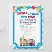 Carte Train coloré 2e fête d'anniversaire (Devant)