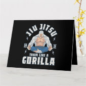 Carte Train comme Gorilla BJJ Jiu Jitsu brésilien Jiu Ji (Fleur jaune)